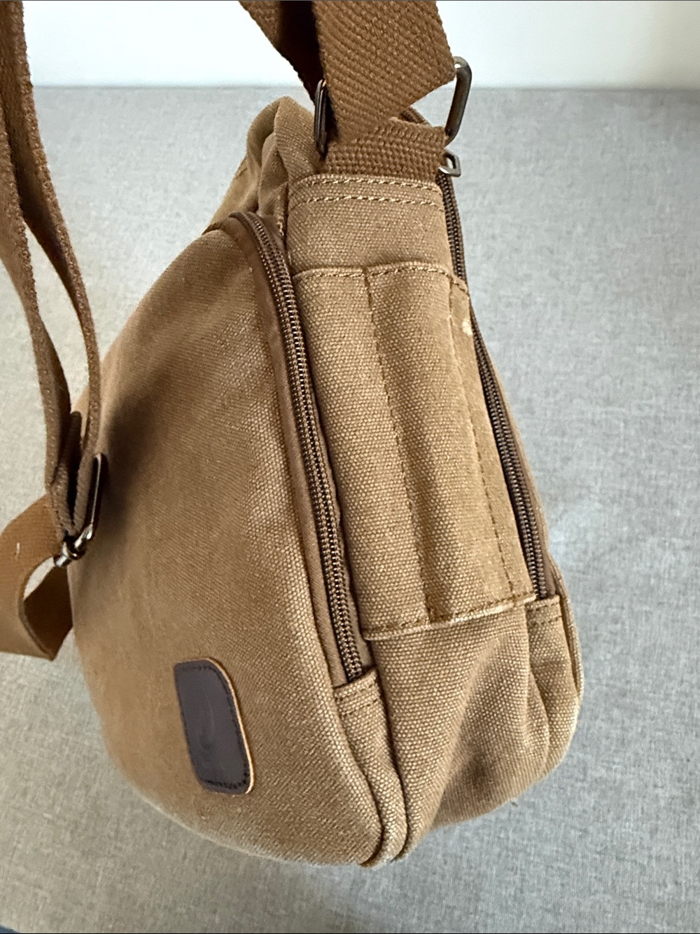 ✨ Topfox Vintage-Vibe Tan Canvas Crossbody Messenger Bag ✨ - Picture 11 of 12